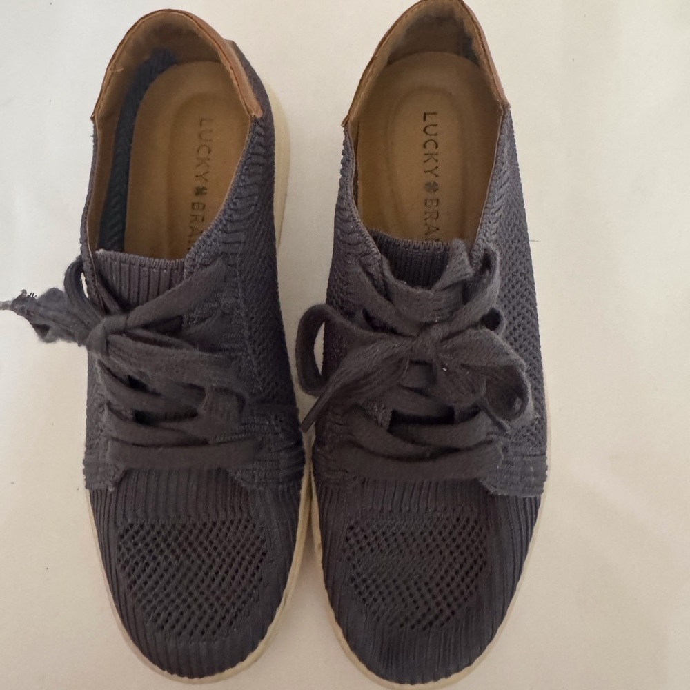 Lucky Brand Leigan Knit Blue Lace-Up Shoes